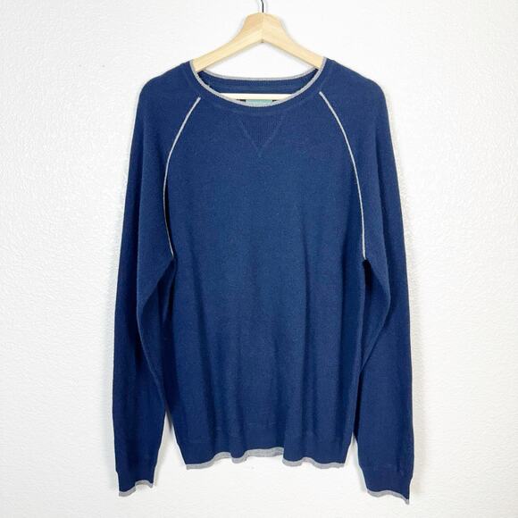 Hammacher Schlemmer Mens Luxury Washable 100% Cashmere Crew Neck Sweater XL - Picture 1 of 8